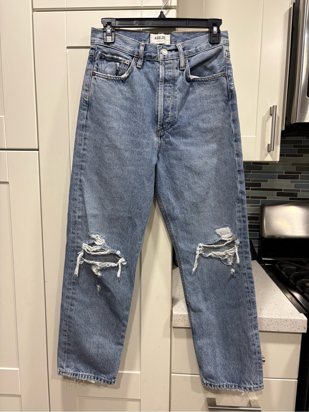 AGOLDE 90'S CROP MID RISE STRAIGHT JEANS